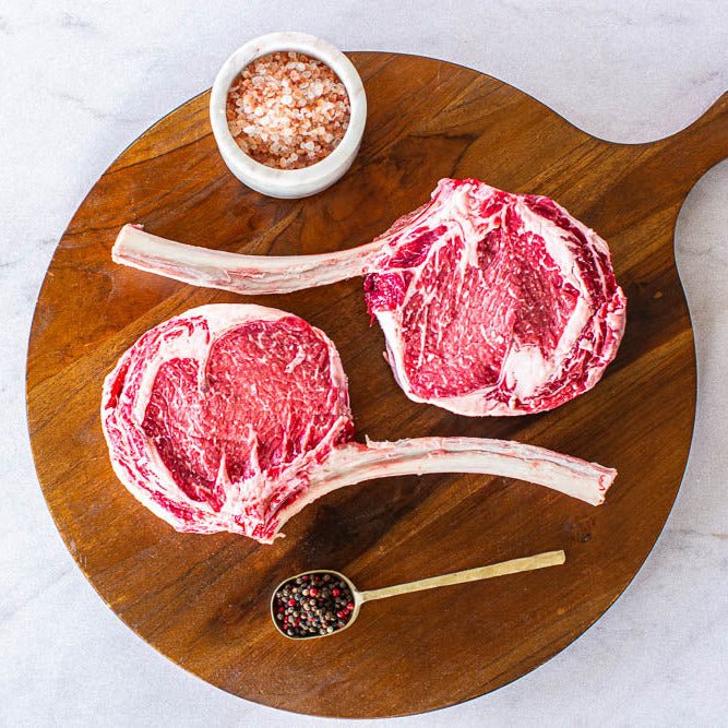 Prime Tomahawk Ribeye Gift Box – Two 32 oz Premium Angus Steaks - Ruth Family Farms